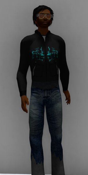 Veste zippée, jean