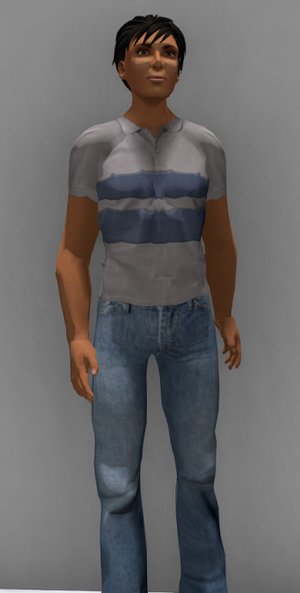Polo rayé, jean